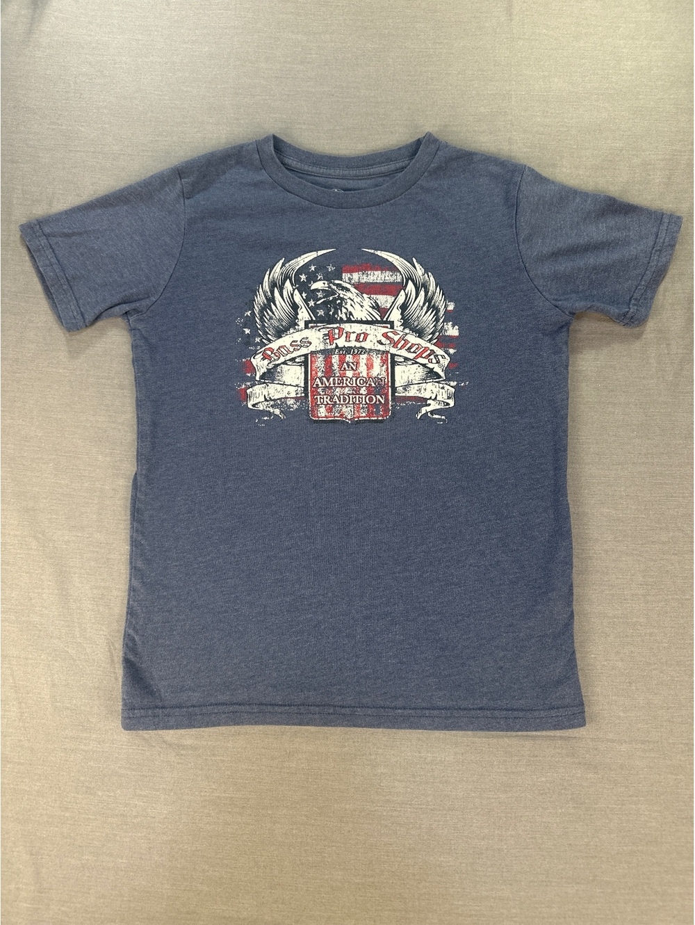 Bass Pro Shops Boys' Graphic T-Shirt Large Blue Cotton Blend